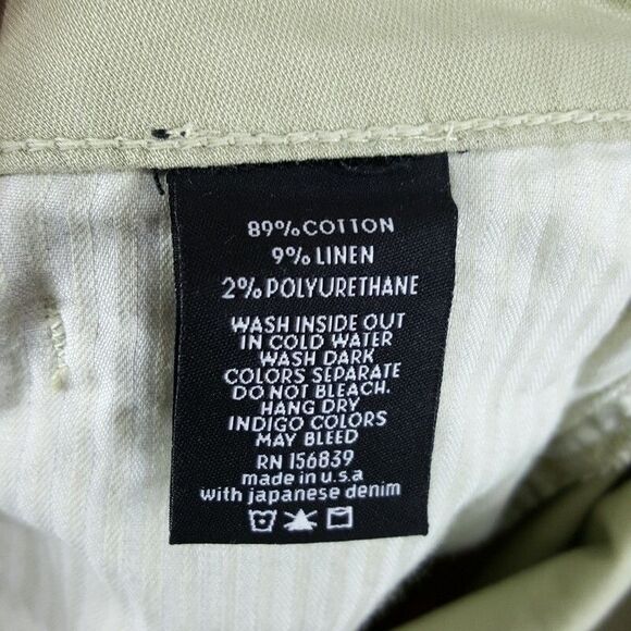 MONFRERE Mens Jeans Size 33 Green Lightweight Linen Denim BRANDO SLIM $210 - Picture 6 of 10